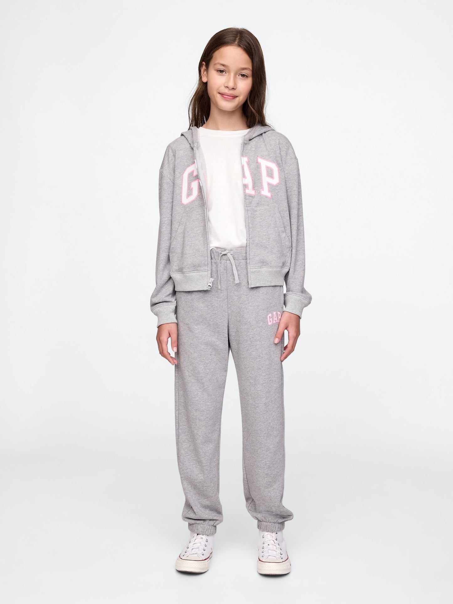 Gri Gap Logo Relaxed Havlu Kumaş Jogger Eşofman Altı