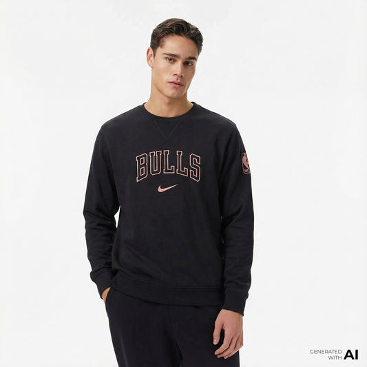Nike Chicago Bulls Standard Issue Erkek Siyah Eşofman Üstü