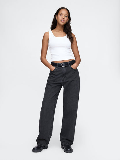Siyah Baggy Jean Pantolon
