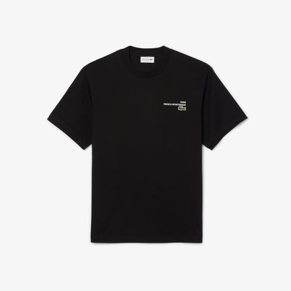 Lacoste Print Motif Erkek Siyah T-shirt