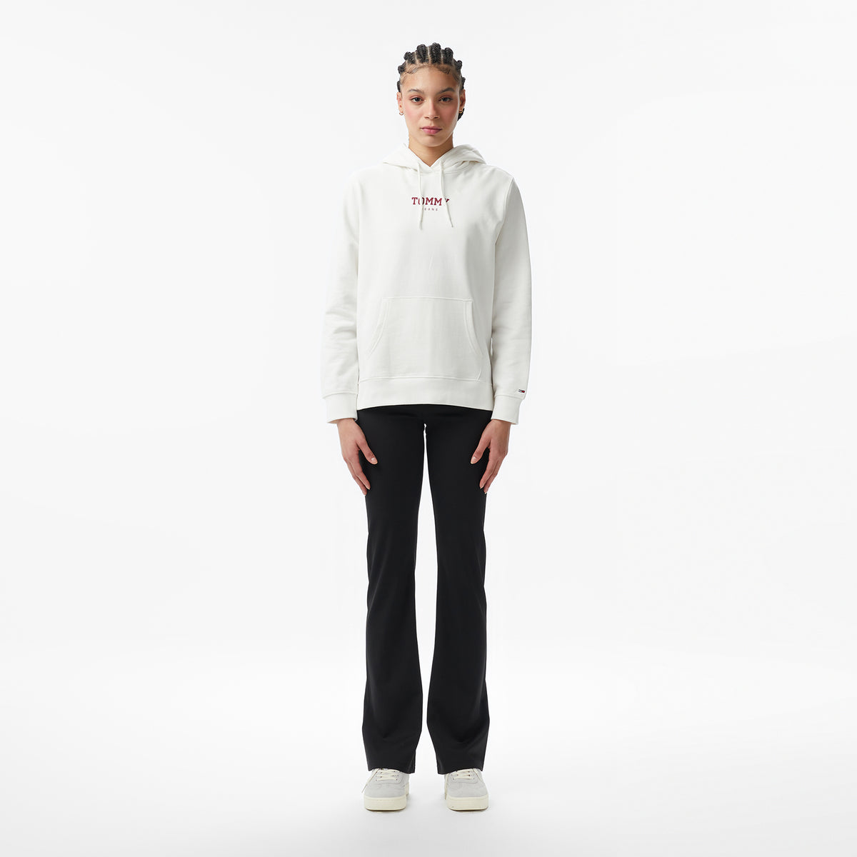 Tommy Hilfiger Essential Logo Kadın Beyaz Hoodie