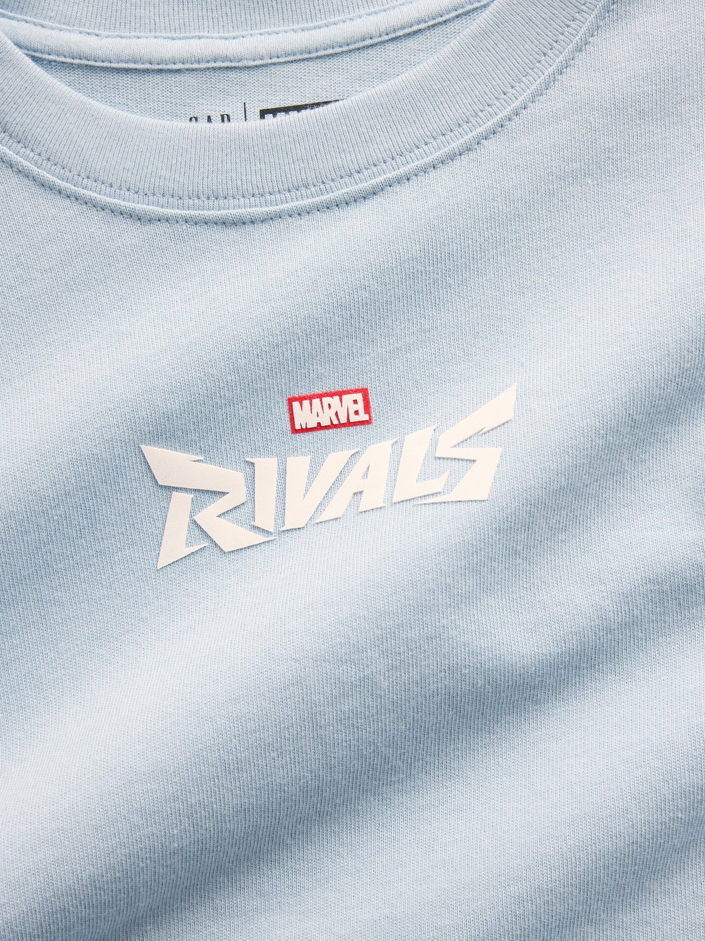 Açık Mavi Marvel Oversized Grafik Baskılı T-shirt