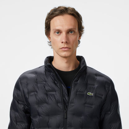Lacoste Erkek Dik Yaka Kapitone Siyah Mont