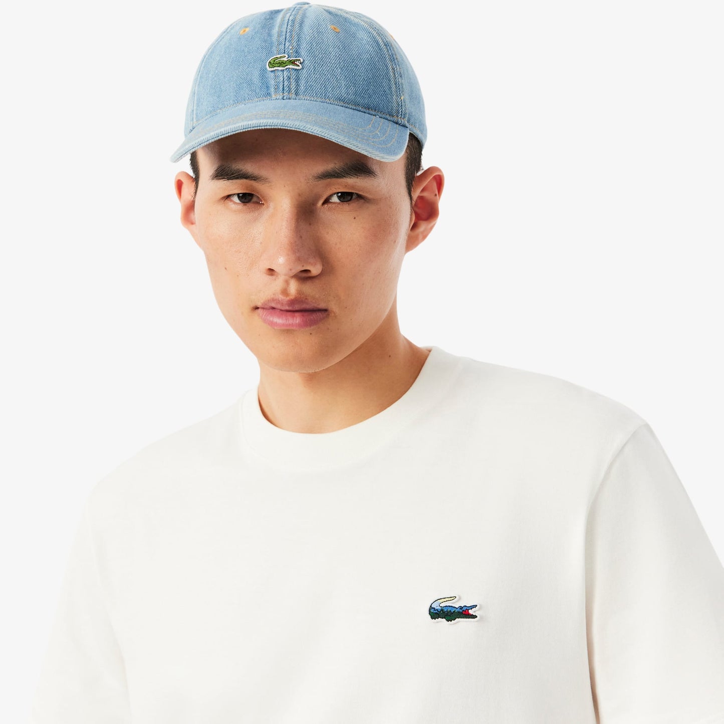Lacoste Erkek Classic Fit Bisiklet Yaka Beyaz T-shirt