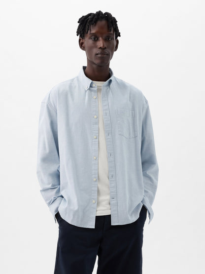 Mavi Gap Logo Oversize Oxford Gömlek