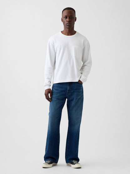 Koyu Mavi Loose Boot Jean Pantolon