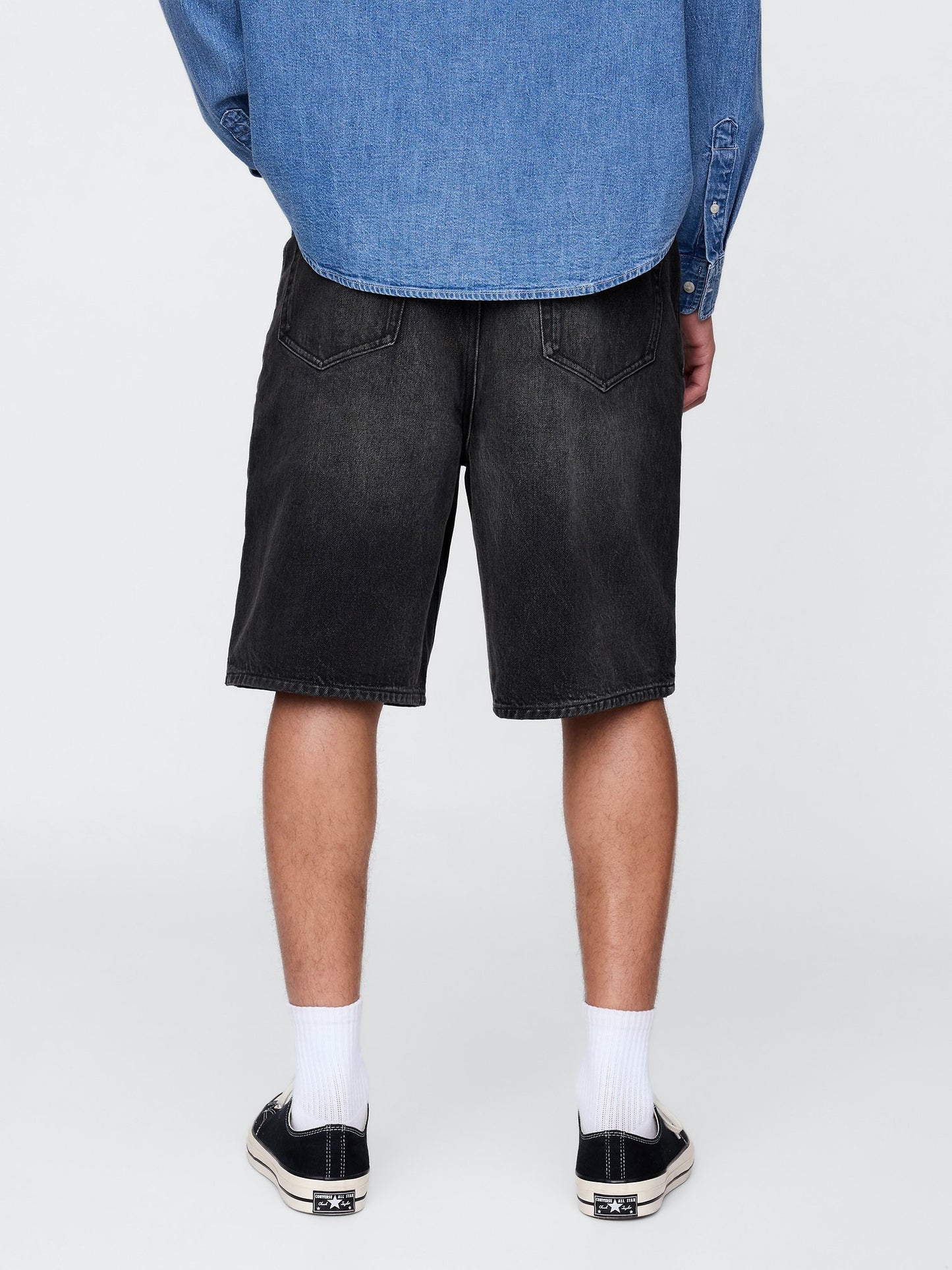 Siyah 10.5 Baggy Denim Şort