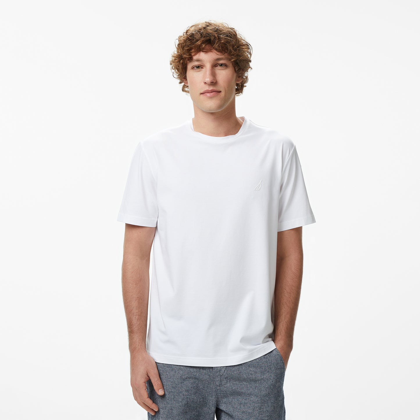 Nautica Erkek Beyaz Regular Fit T-shirt