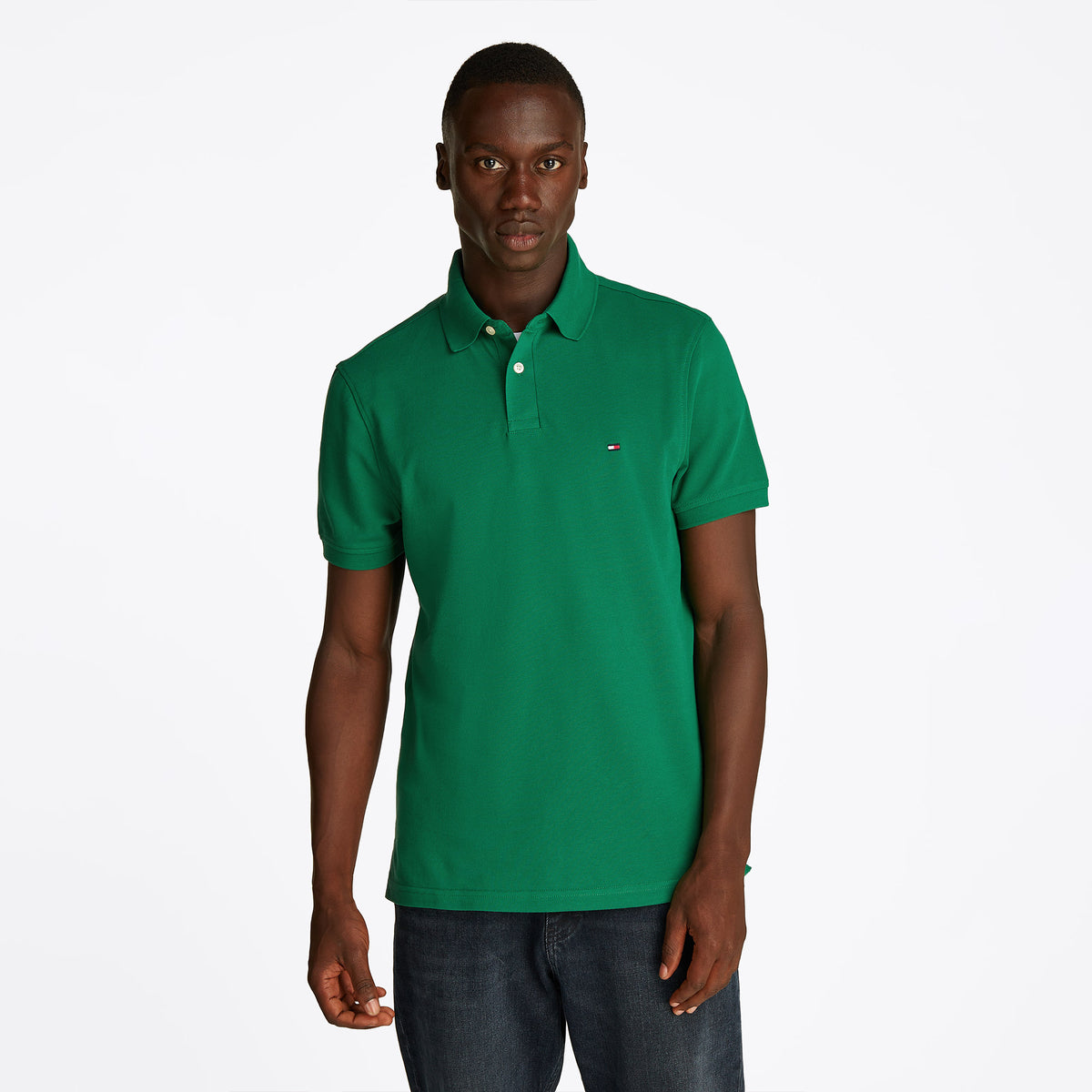 Tommy Hilfiger Nos Erkek Yeşil Polo Yaka T-shirt