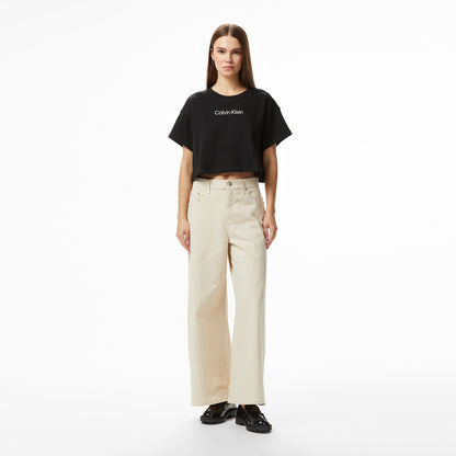 Calvin Klein Cropped Kadın Siyah T-shirt