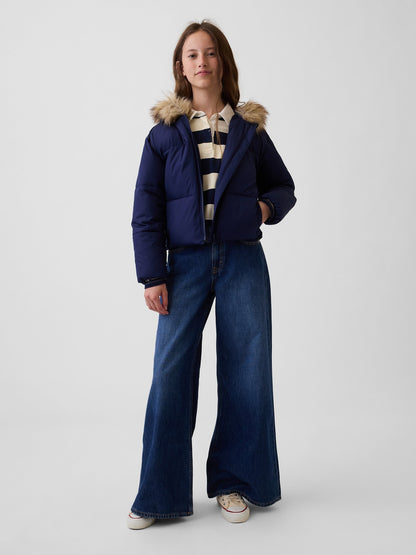 Lacivert Relaxed Puffer Şişme Mont