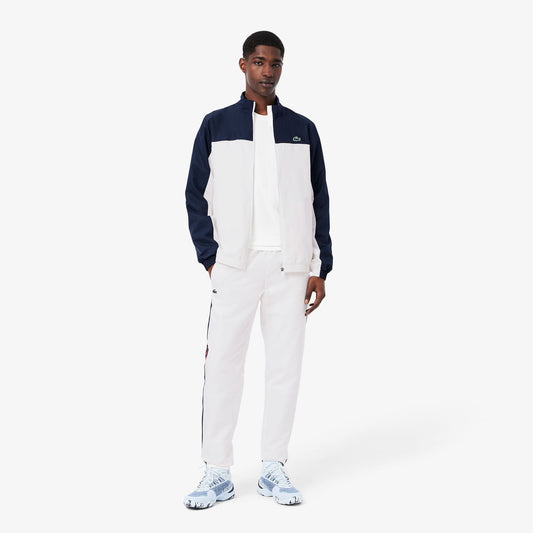 Lacoste Erkek Regular Fit Fermuarlı Renk Bloklu Beyaz Eşofman Takımı