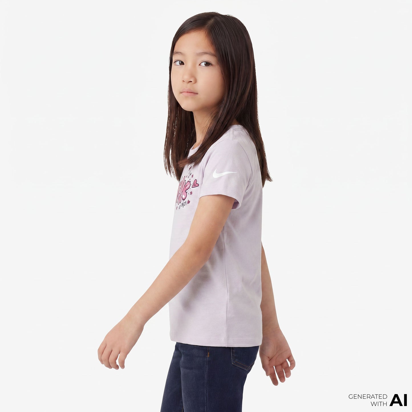 Nike Essentials Aop Ringlet Çocuk Mor T-shirt