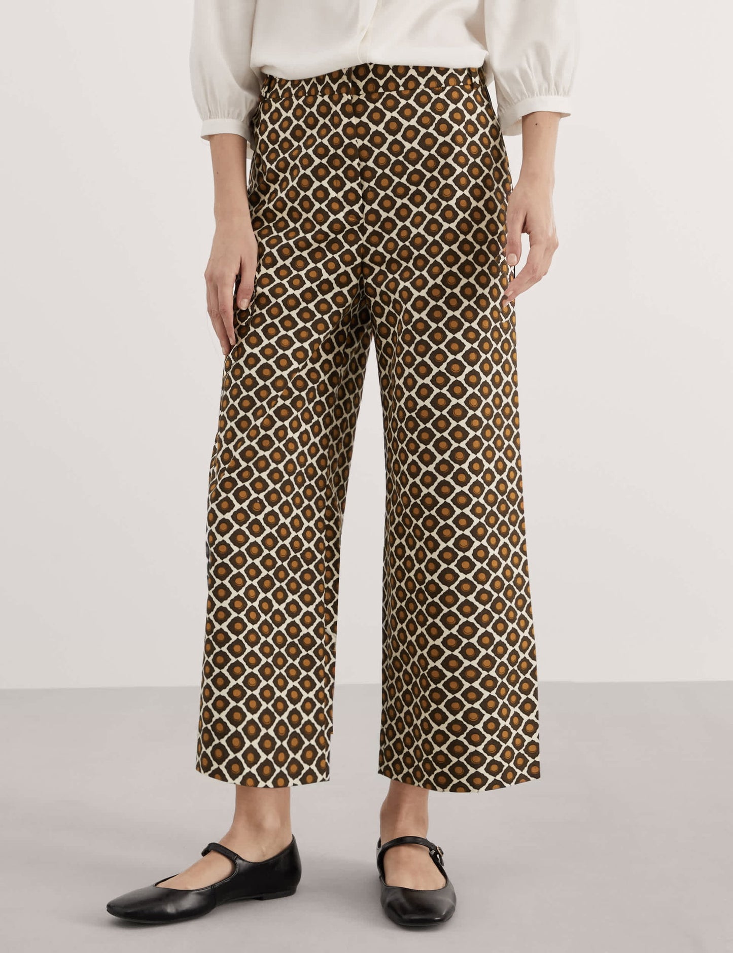 Jaeger Geometrik Desenli Wide Leg Pantolon