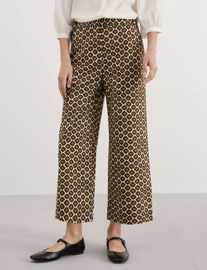 Jaeger Geometrik Desenli Wide Leg Pantolon