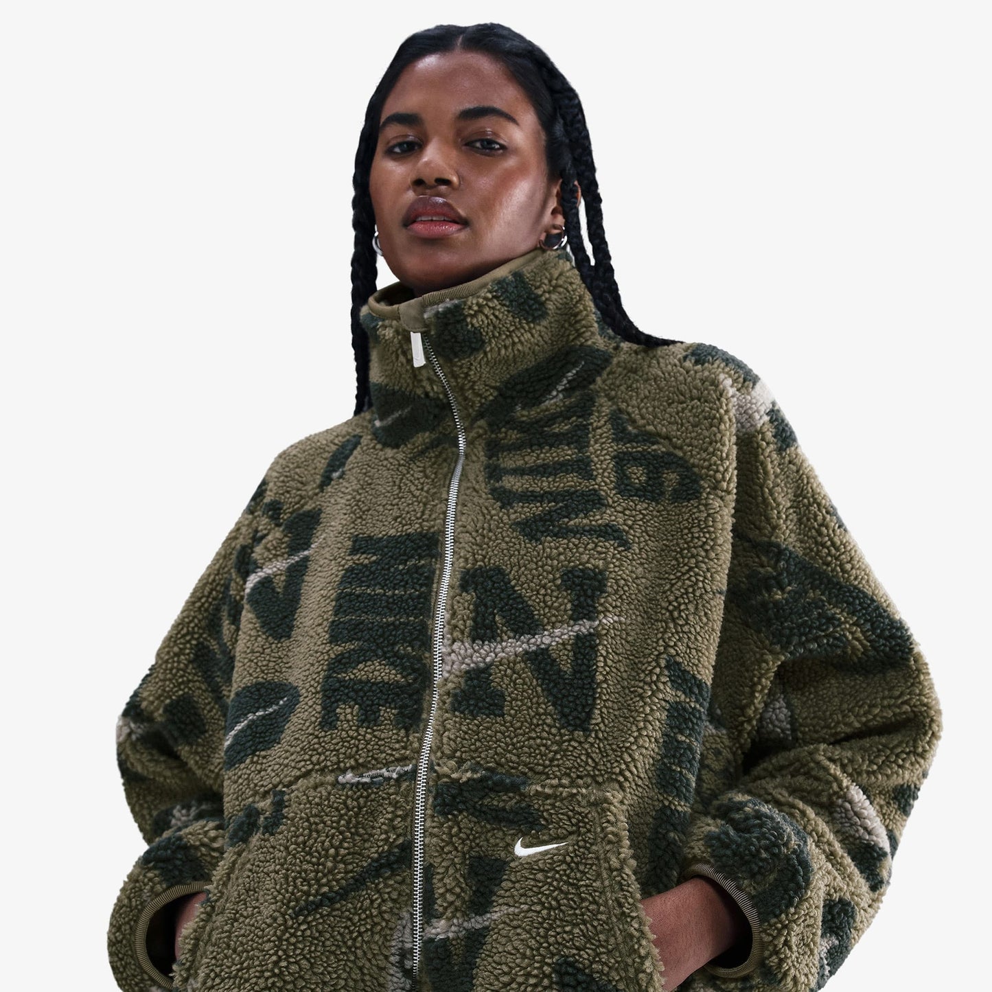 Nike Sportswear Street Sherpa Kadın Haki Ceket