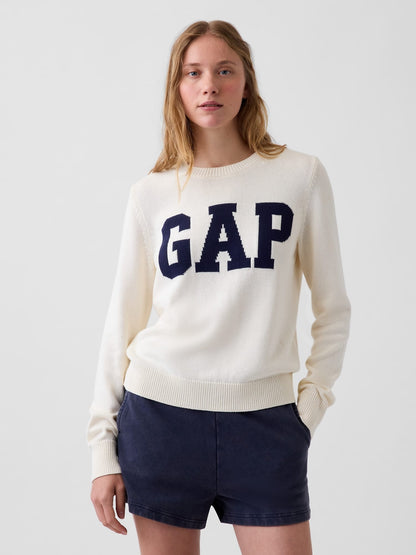Krem Gap Logo Bisiklet Yaka Kazak