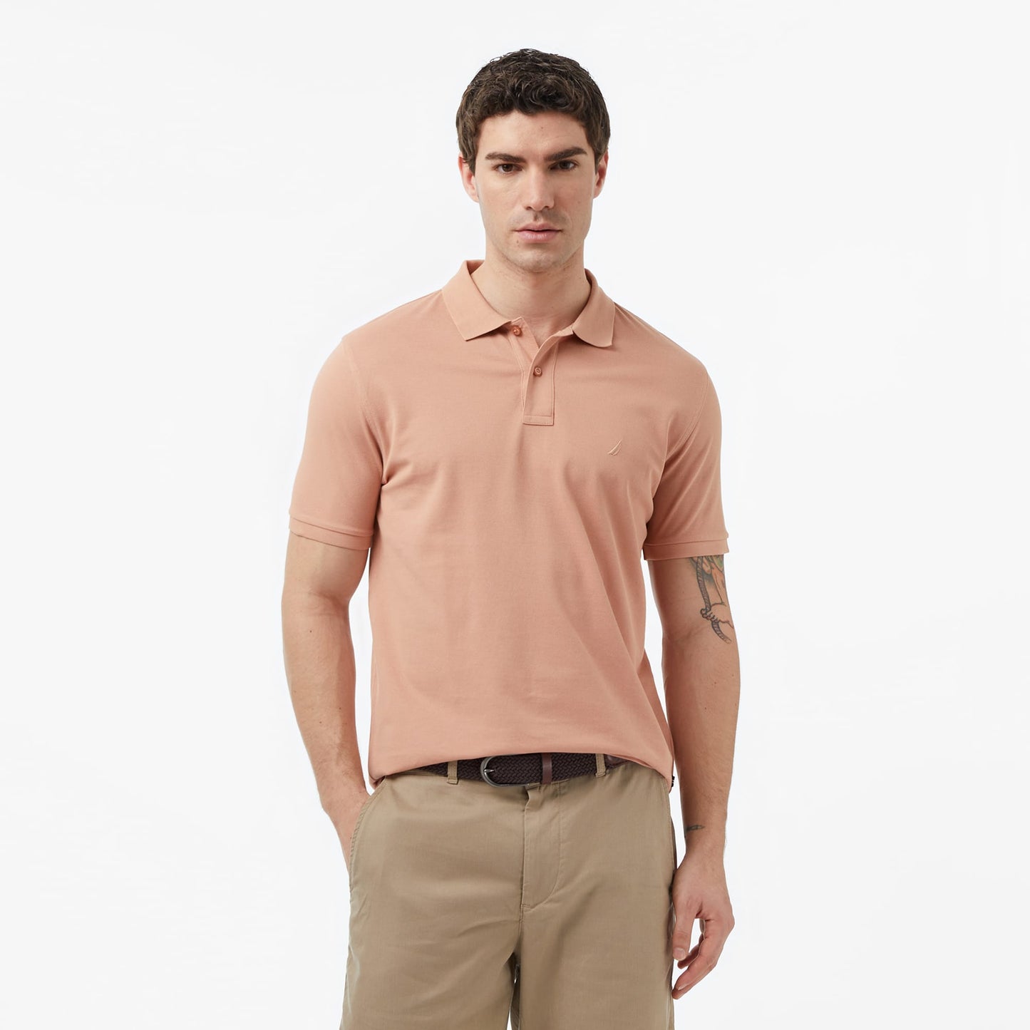 Nautica Erkek Bej Regular Fit Polo Yaka T-shirt