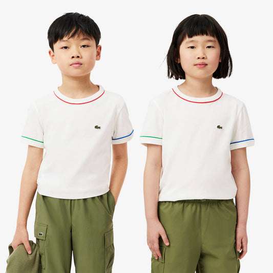 Lacoste Çocuk Bisiklet Yaka Krem T-shirt