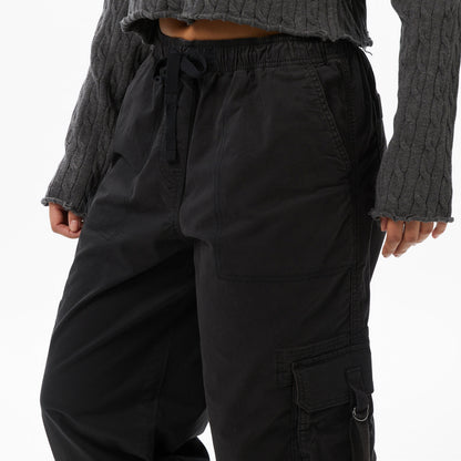 Tommy Hilfiger Loose Cargo Kadın Siyah Pantolon