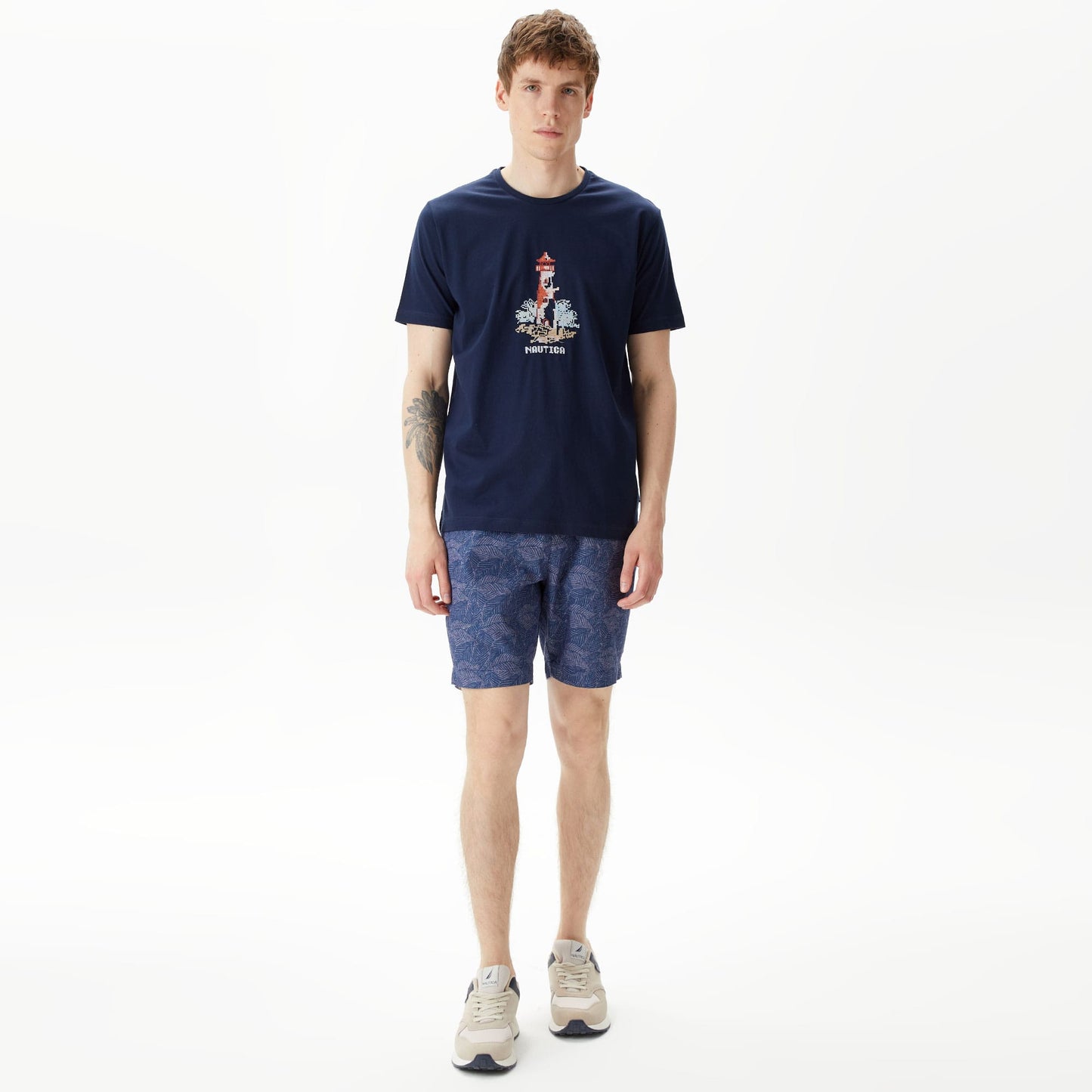 Nautica Erkek Lacivert Keten Bermuda