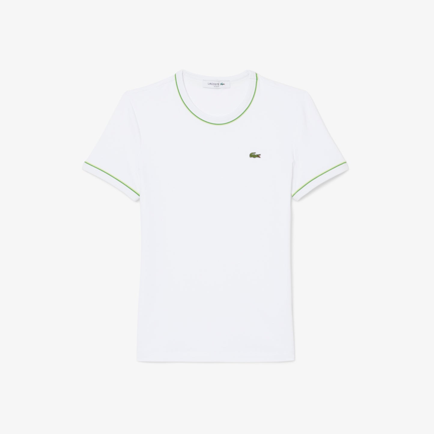Lacoste Kadın Slim Fit Bisiklet Yaka Beyaz T-shirt