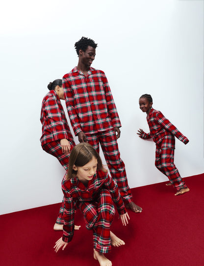 Ekose Desenli Uzun Kollu Pijama Takımı