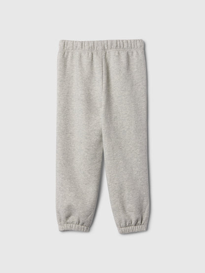 Gri Gap Logo Kalp Desenli Pull-on Jogger Fleece Eşofman Altı