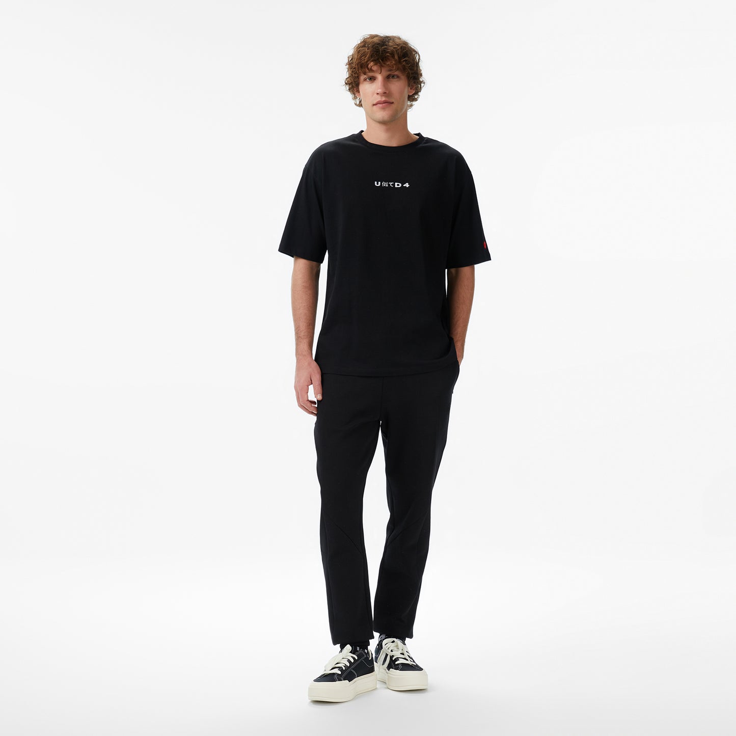 United4 Regular Fit Erkek Siyah T-shirt