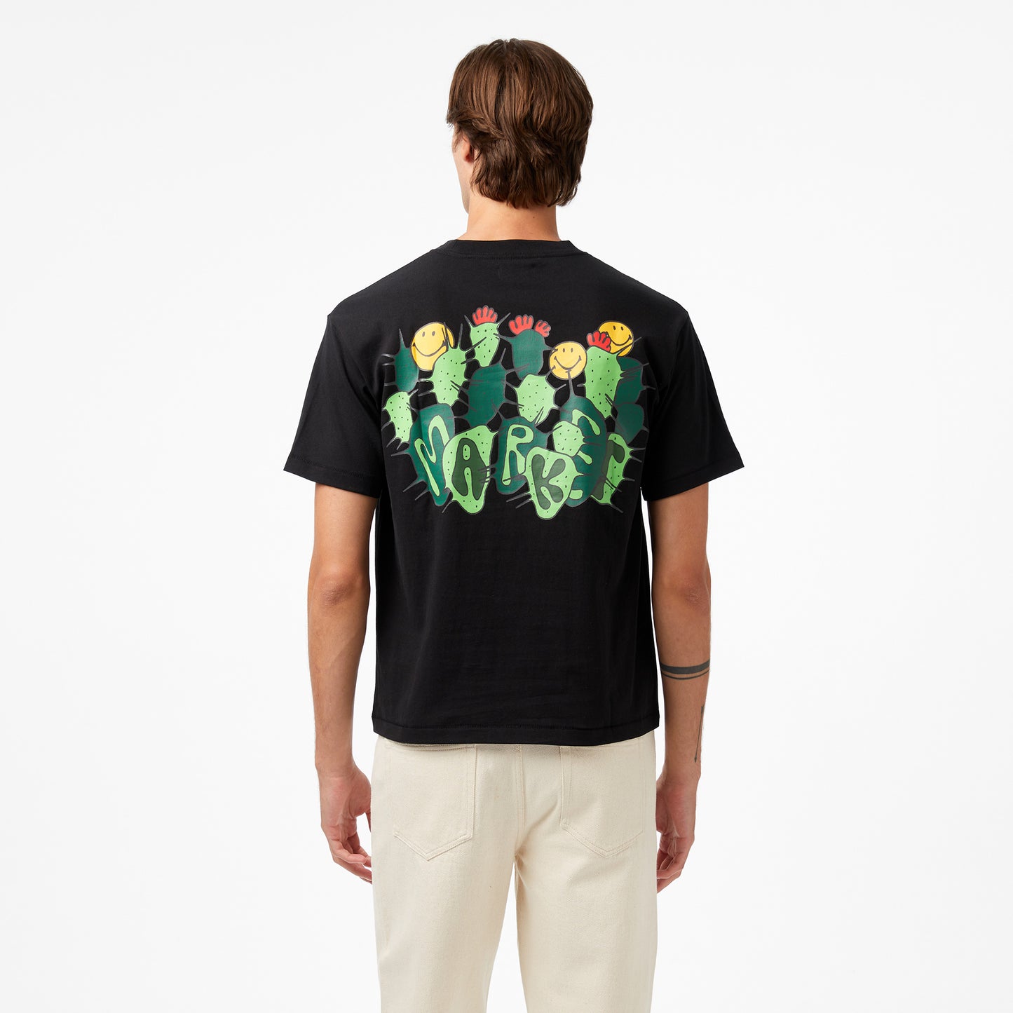 The Market 'smiley Cactus Cropped' Erkek Siyah T-shirt