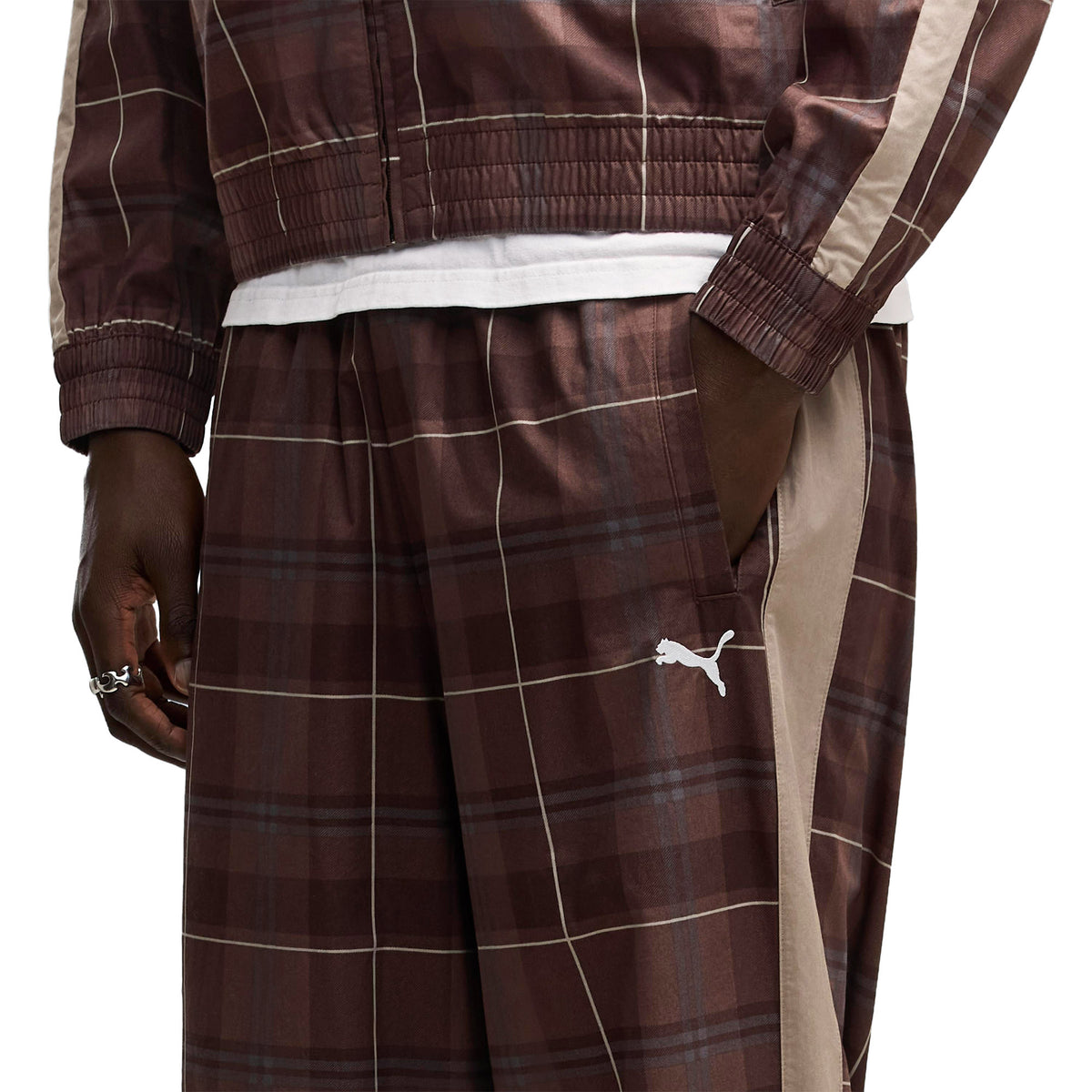 Puma T7 Tartan Track Erkek Kahverengi Pantolon