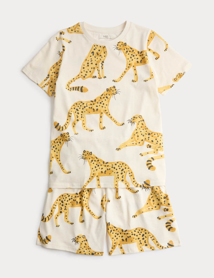 Saf Pamuklu Desenli Pijama Takımı