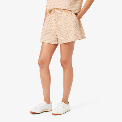 Lacoste Kadın Oversize Fit Desenli Pembe Şort