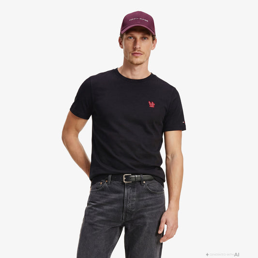 Tommy Hilfiger Moto Pack Erkek Siyah T-shirt