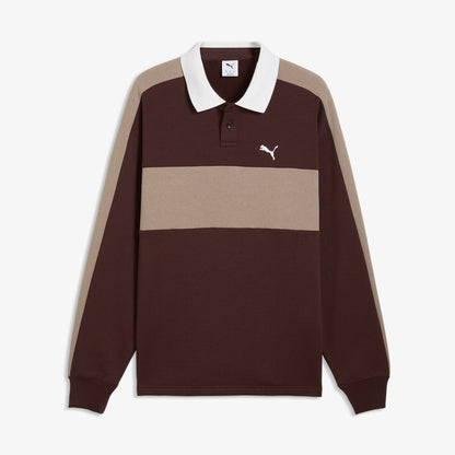 Puma T7 Relaxed Polo Crew Erkek Kahverengi Sweatshirt