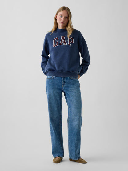 Gri Vintagesoft Oversized Mockneck Logo Sweatshirt