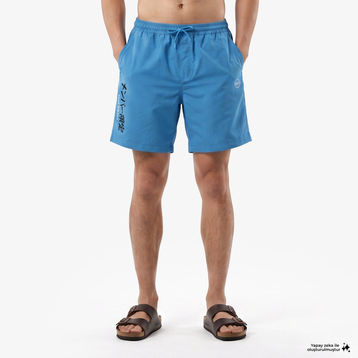 Unıted4 Regular Fit Erkek Mavi Deniz Şortu