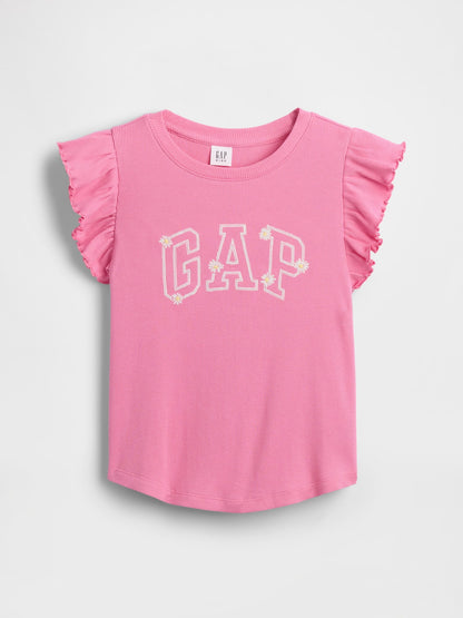 Pembe Arch Logo Ruffle T-shirt
