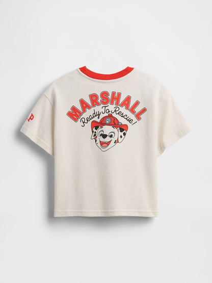 Beyaz Paw Patrol Oversized Grafik Baskılı T-shirt