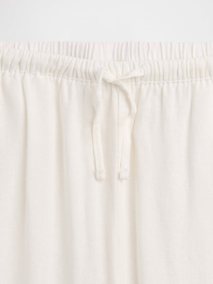 Beyaz Relaxed Pull-on Wide-leg Pantolon