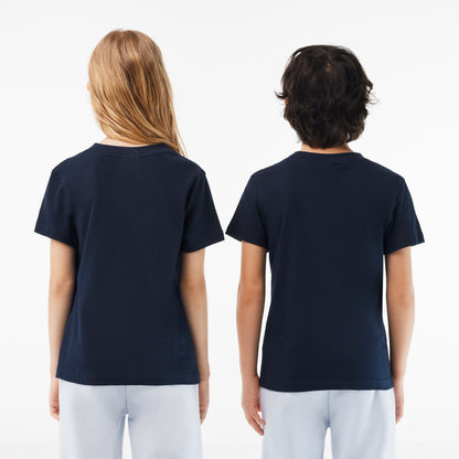 Lacoste Bisiklet Yaka Çocuk Lacivert T-shirt