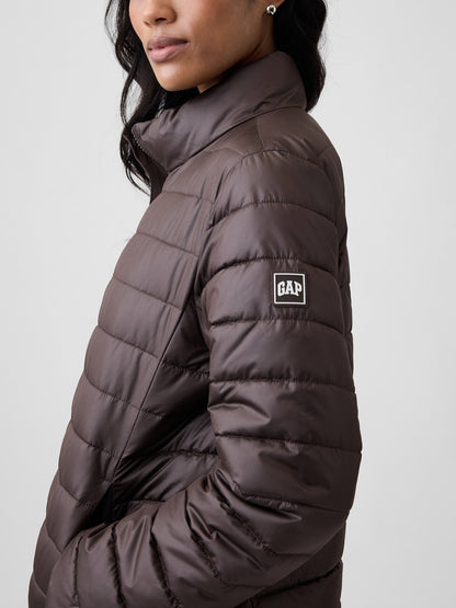 Koyu Kahverengi Relaxed Puffer Şişme Mont