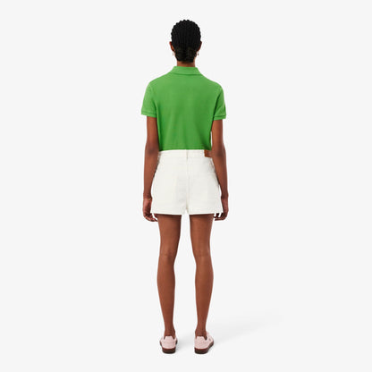 Lacoste Kadın Wide Leg Denim Beyaz Şort