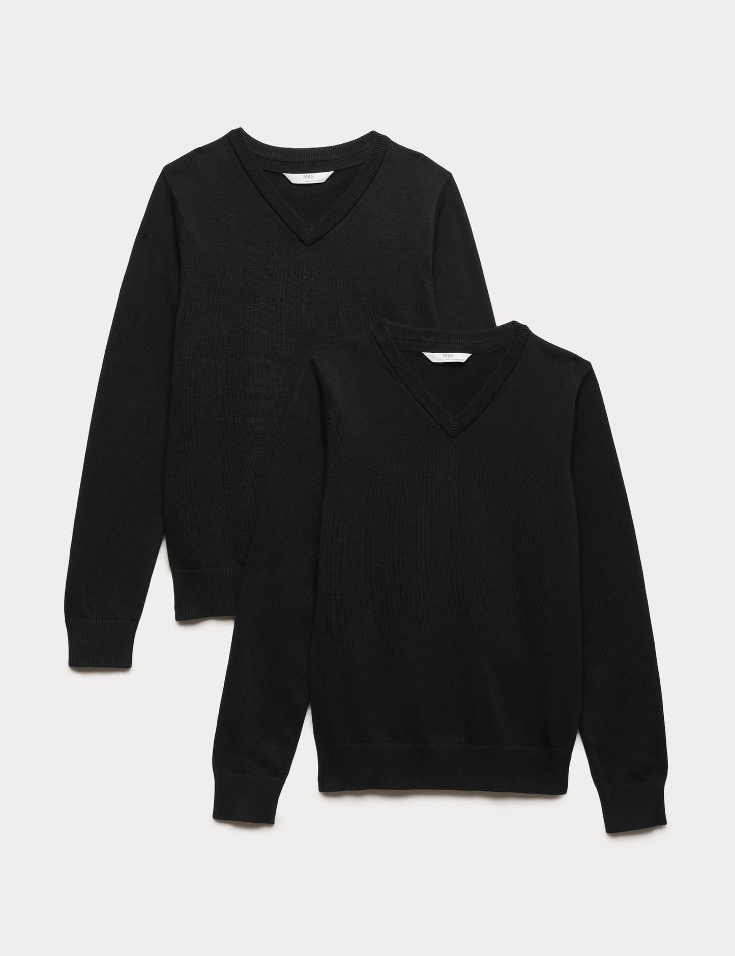 2’li Paket Unisex Ince Kesim Saf Pamuklu Okul Süveteri (3–18 Yaş)