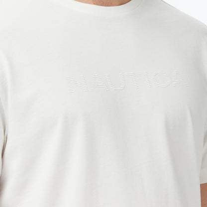 Nautica Erkek Beyaz Regular Fit Baskılı T-shirt