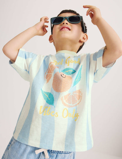 Pamuklu Desenli T-shirt