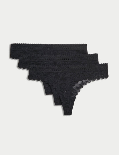 3'lü Flexifit™ Dantelli String Külot Seti