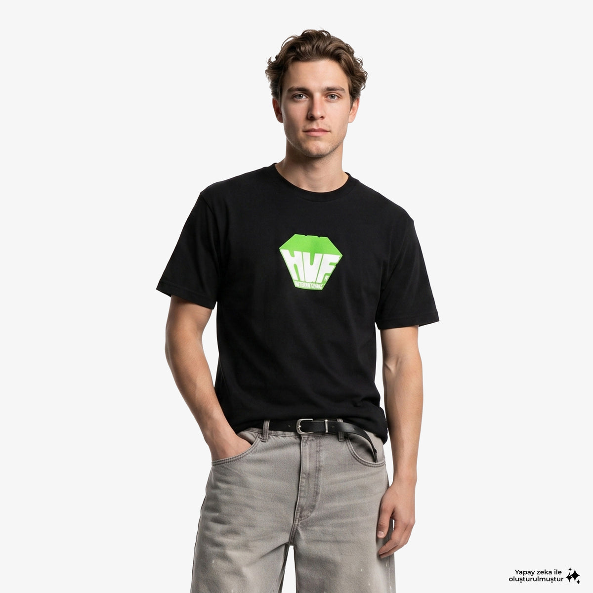 Huf Big Block Erkek Siyah T-shirt