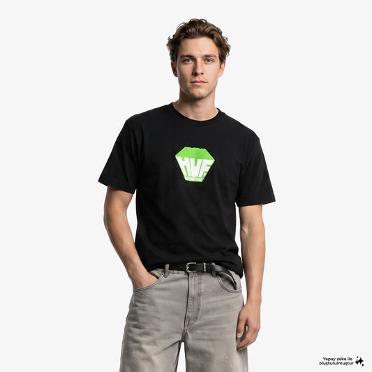 Huf Big Block Erkek Siyah T-shirt