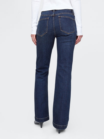 Koyu Mavi Low Rise Bootcut Jean Pantolon